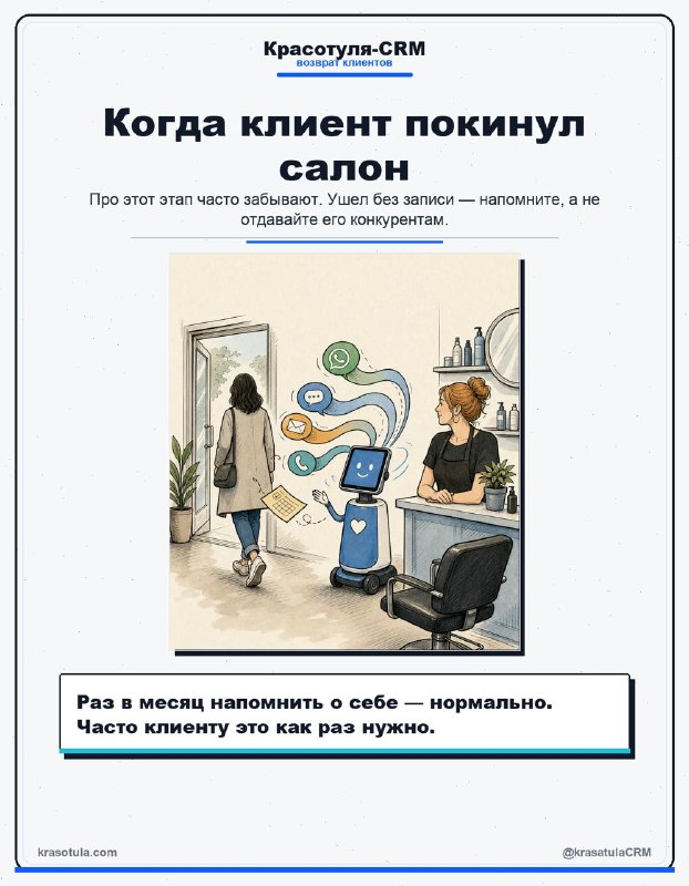 Карточка о рассылках для возврата клиентов